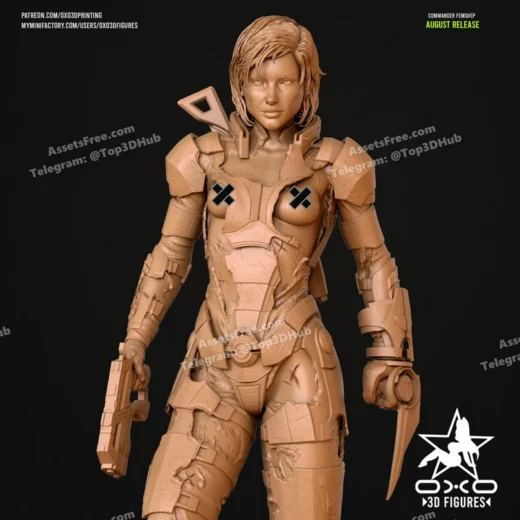 Comandante shepard female nsfw oxo3d figures