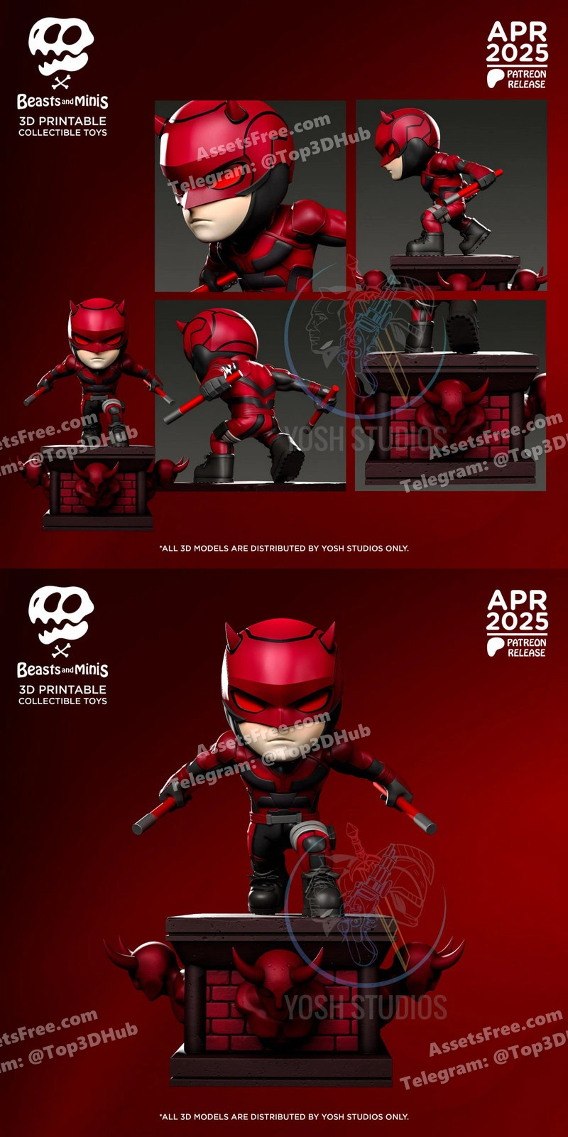 Daredevil Mini – STL 3D Print Model | AssetsFree.com Daredevil mini