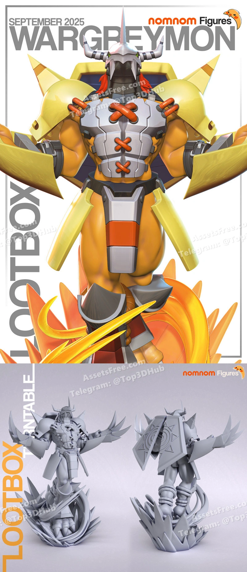 Digimon – Wargreymon – NomNom – STL 3D Print Model | AssetsFree.com Digimon wargreymon nomnom