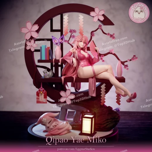 Eggmastudios qipao yae miko genshin impact