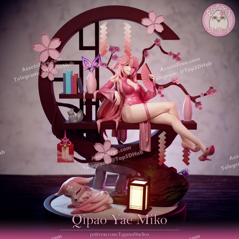 Eggmastudios qipao yae miko genshin impact