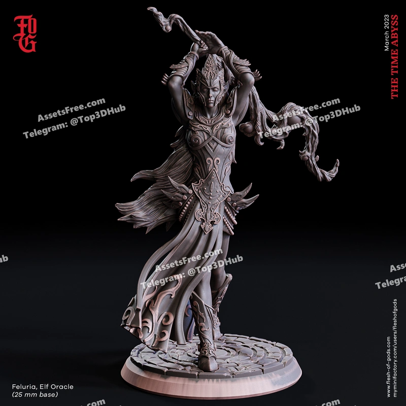 Hero – Feluria, Elf Oracle (25 mm) – STL 3D Print Model | AssetsFree.com Hero feluria, elf oracle (25 mm)