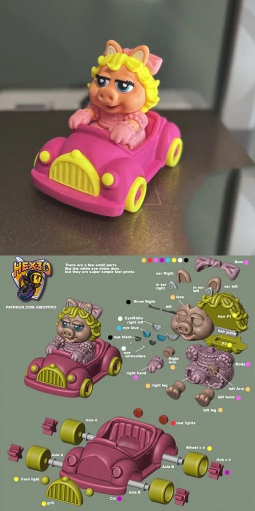 Hex3d mupbab mspiggy v1 singlecolor