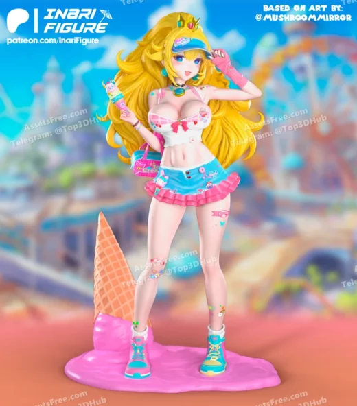 Inari figure princess peach (pink ice cream) mario bros