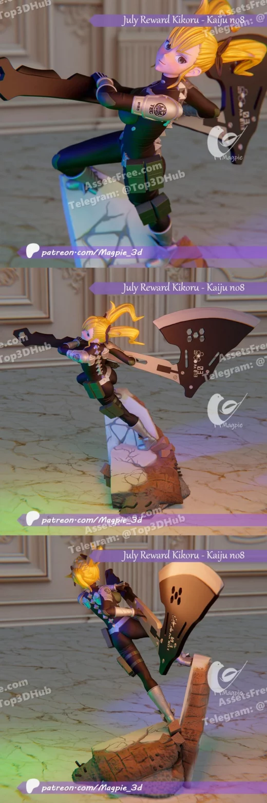 Kikoru shinomiya kaiju no8 magpie 3d