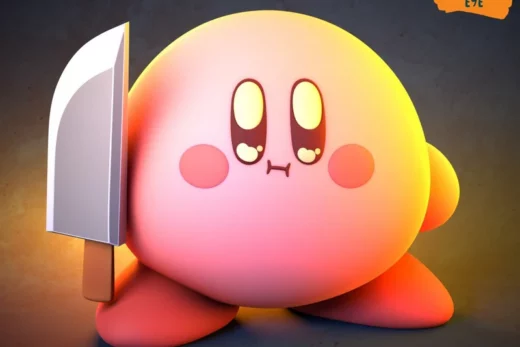 Kirby with knife