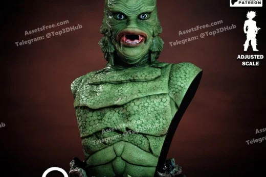 Lake monster bust stl