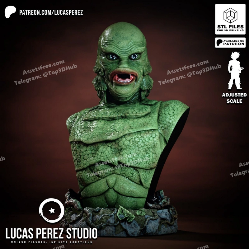 Lake monster bust stl