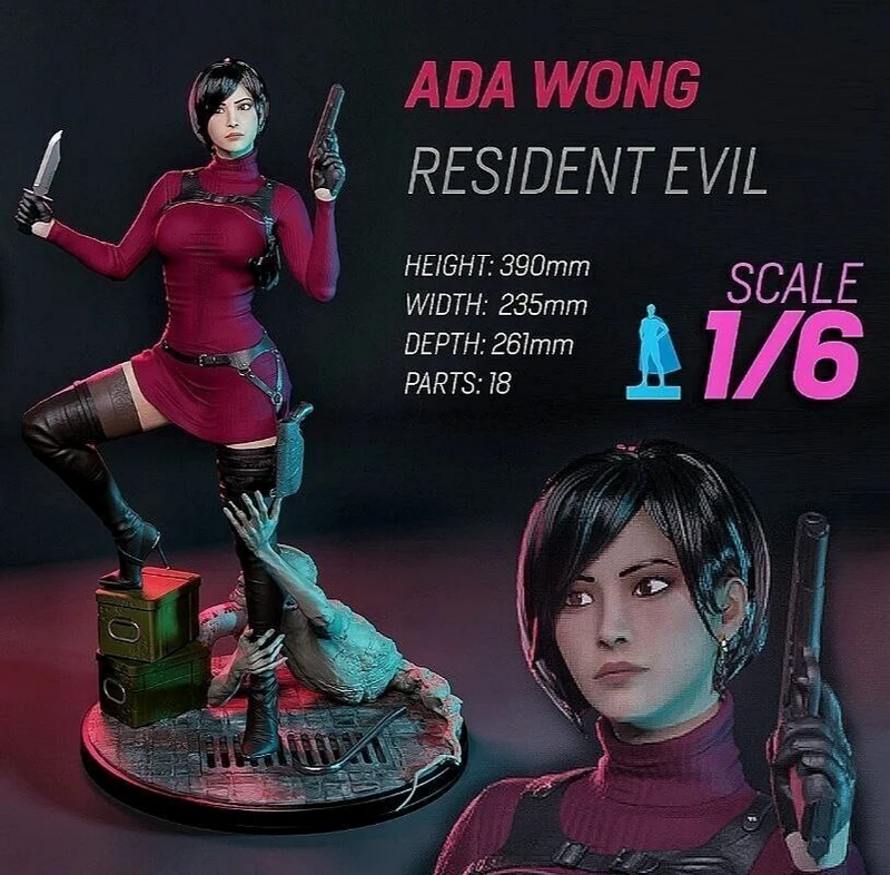 MCM3D 2024-08 Ada Wong – Resident Evil – STL 3D Print Model | AssetsFree.com Mcm3d 2024 08 ada wong resident evil