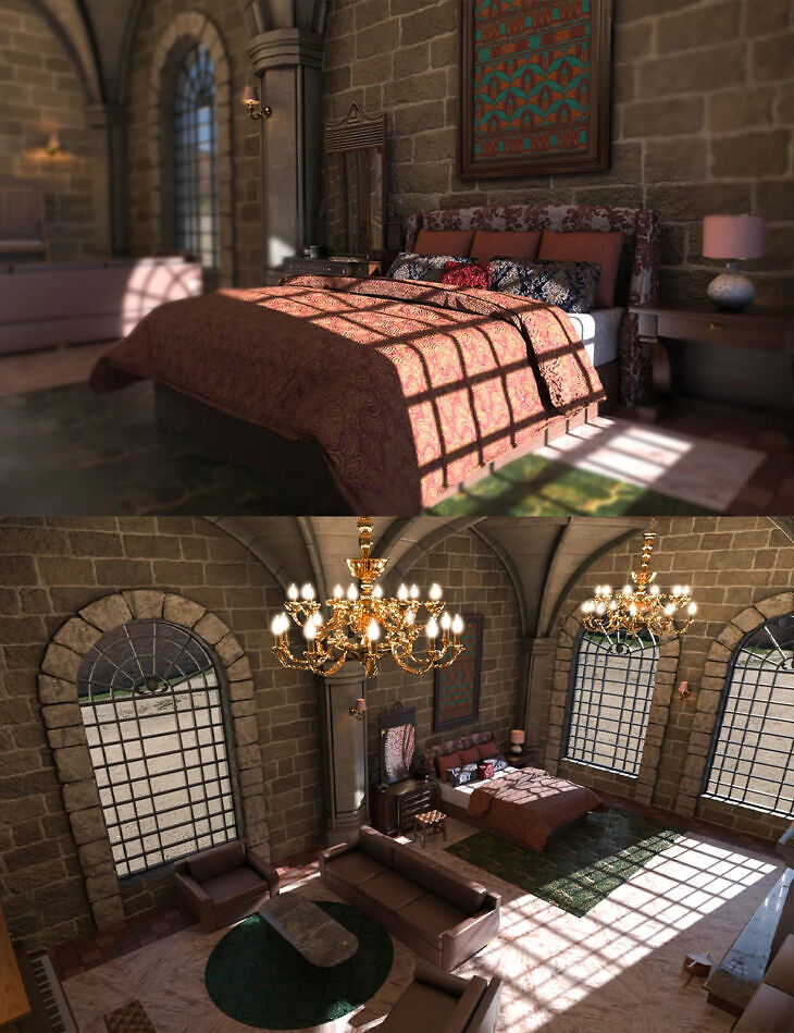 Medieval castle bedroom