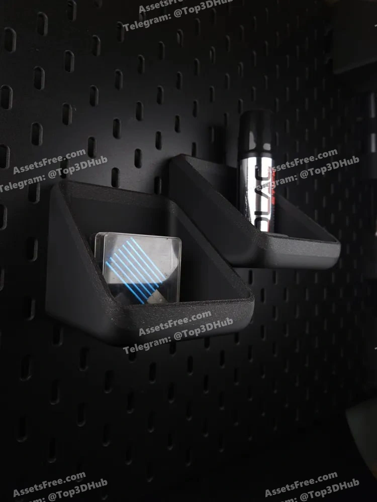 Modular+skadis+bin+shelf+ +no+support+ +snap fit