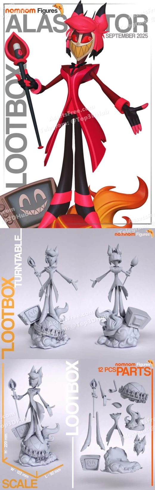 Nomnom figures alastor hazbin hotel
