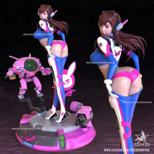 Oxo3d d.va from overwatch sfw + nsfw