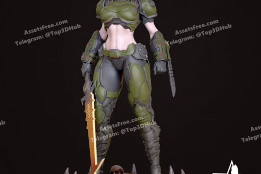 Oxo3d doom slay girl tabletop miniature