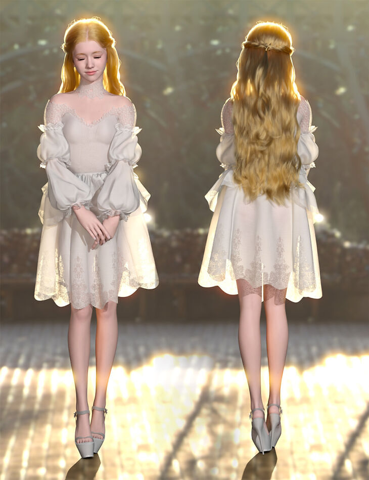 Princess series elven hair and dress bundle