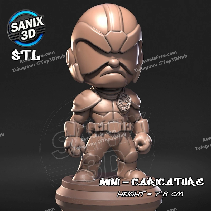 SANIX_Mini-JUDGE DREDD – STL 3D Print Model | AssetsFree.com Sanix mini judge dredd