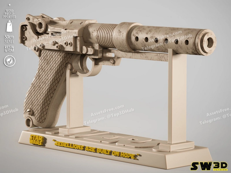 SW3D – Jin Erso Blaster – STL 3D Print Model | AssetsFree.com Sw3d jin erso blaster