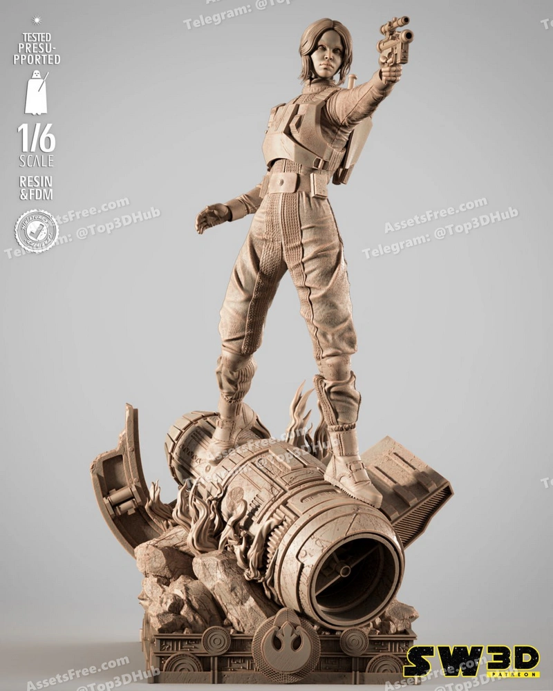 Sw3d jin erso sculpture