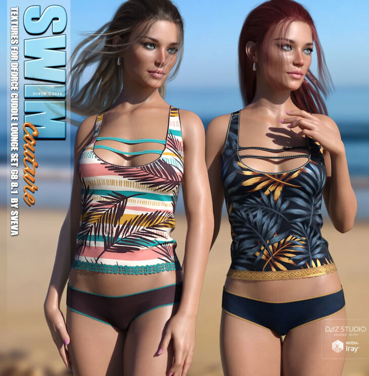 Swim couture textures for dforce cuddle lounge set
