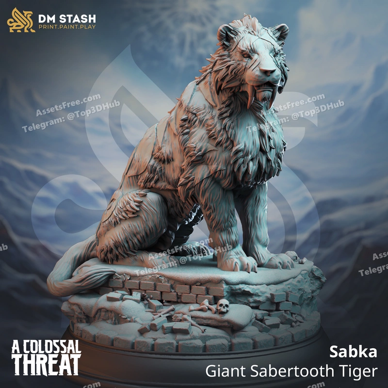 Sabka – Giant Sabertooth Tiger – STL 3D Print Model | AssetsFree.com Sabka giant sabertooth tiger