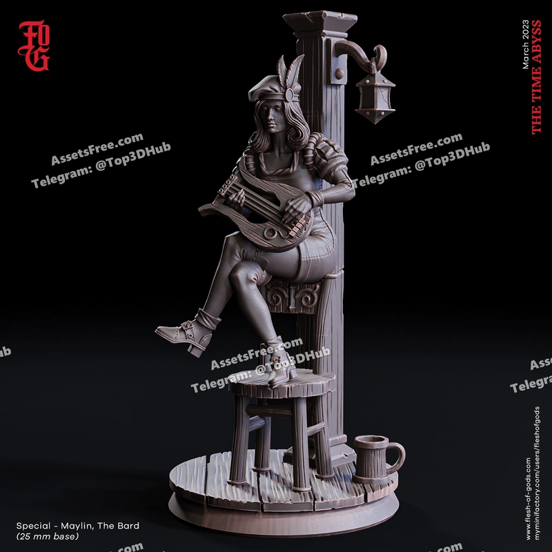 Special – Maylin, The Bard (25 mm) – STL 3D Print Model | AssetsFree.com Special maylin, the bard (25 mm)