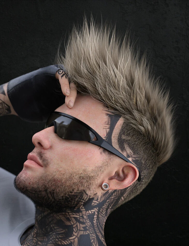 Spiky Hair 2 for Genesis 8 and 9 – STL 3D Print Model | AssetsFree.com Spiky hair 2 for genesis 8 and 9