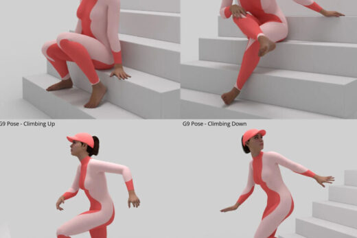 Stairs poses for genesis 9 and 8 female
