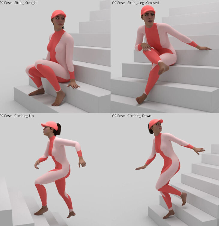 Stairs poses for genesis 9 and 8 female