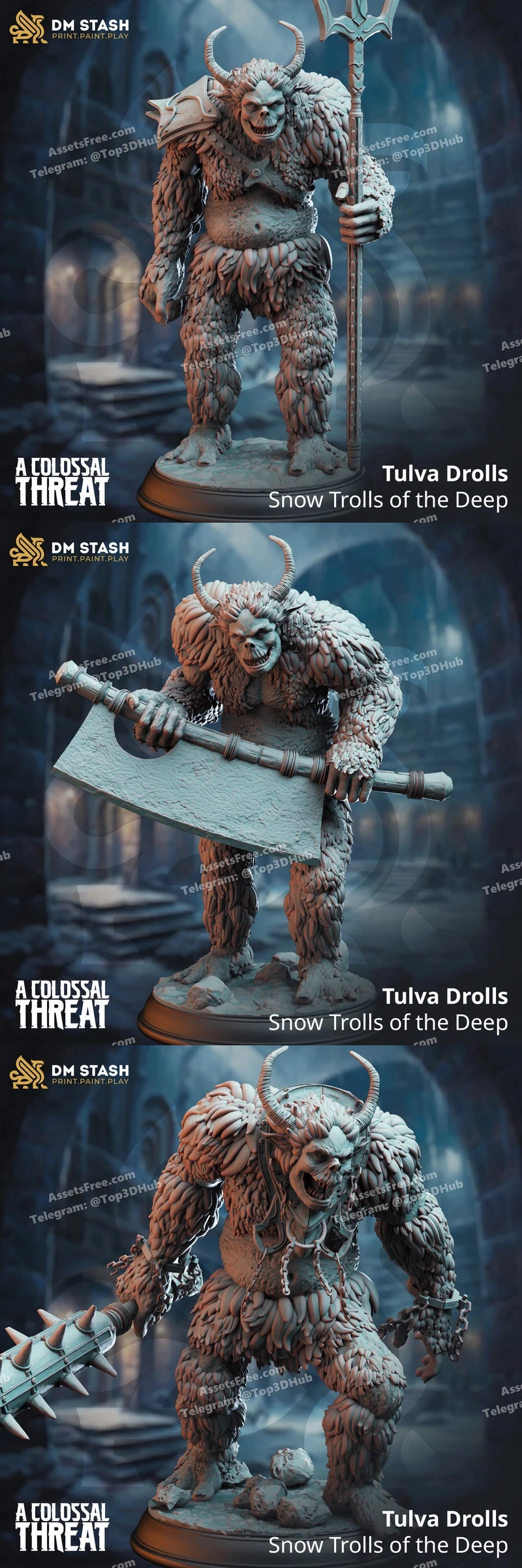Tulva Drolls – Snow Trolls of the Deep – STL 3D Print Model | AssetsFree.com Tulva drolls snow trolls of the deep