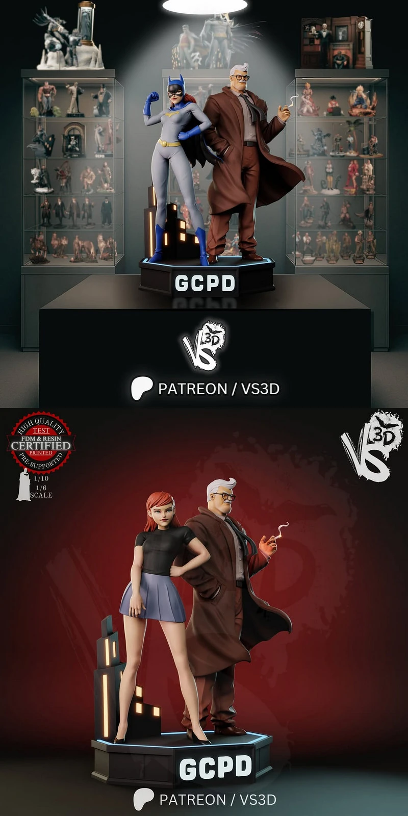 Vs3d jim gordon & barbara (batgirl) dc comics