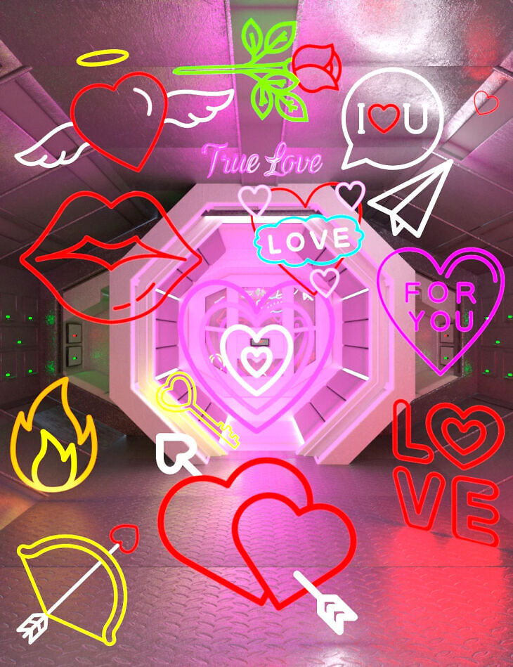 Valentine neon decorations