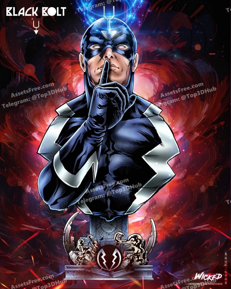 Wicked black bolt portrait bust
