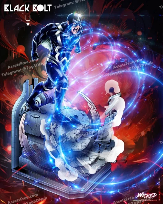 Wicked black bolt sculpture