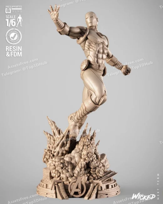 Wicked iron man sculpture