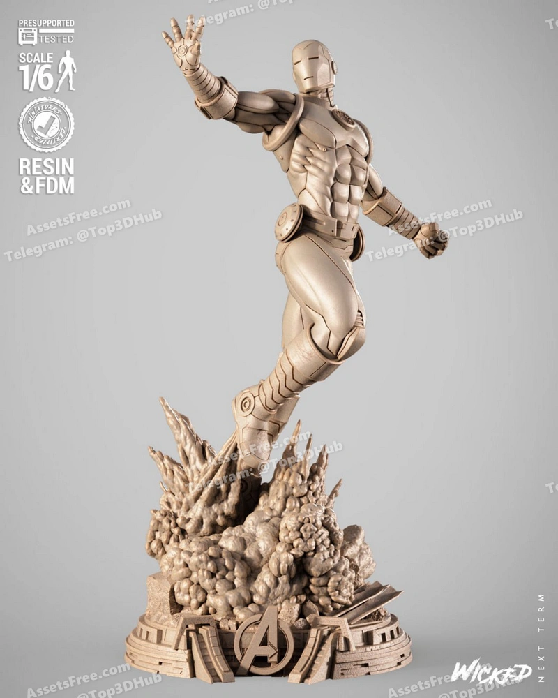 Wicked iron man sculpture