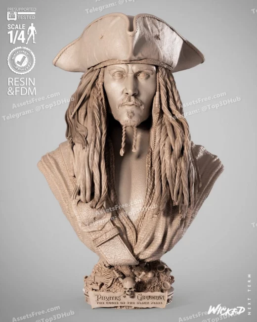 Wicked jack sparrow portrait bust