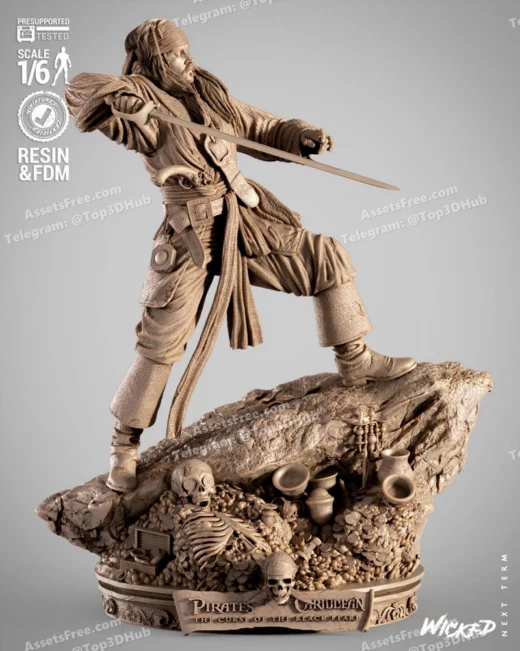 Wicked jack sparrow sculpture