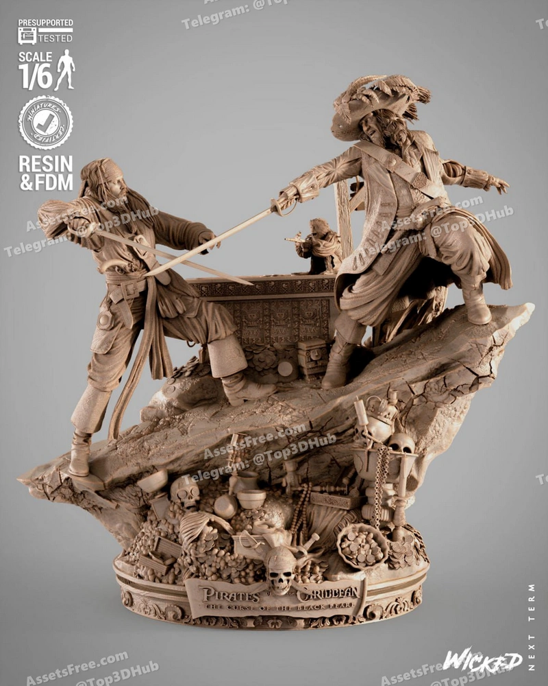 Wicked – Pirates of the Caribean Diorama – STL 3D Print Model | AssetsFree.com Wicked pirates of the caribean diorama