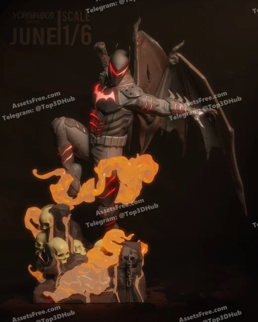 Yongblood sculpture hellbat dc comics