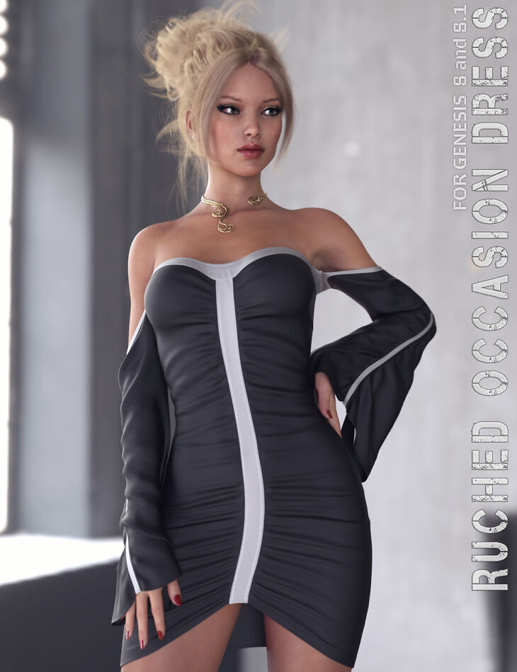 Dforce ruched occasion dress genesis 8 and 8.1f
