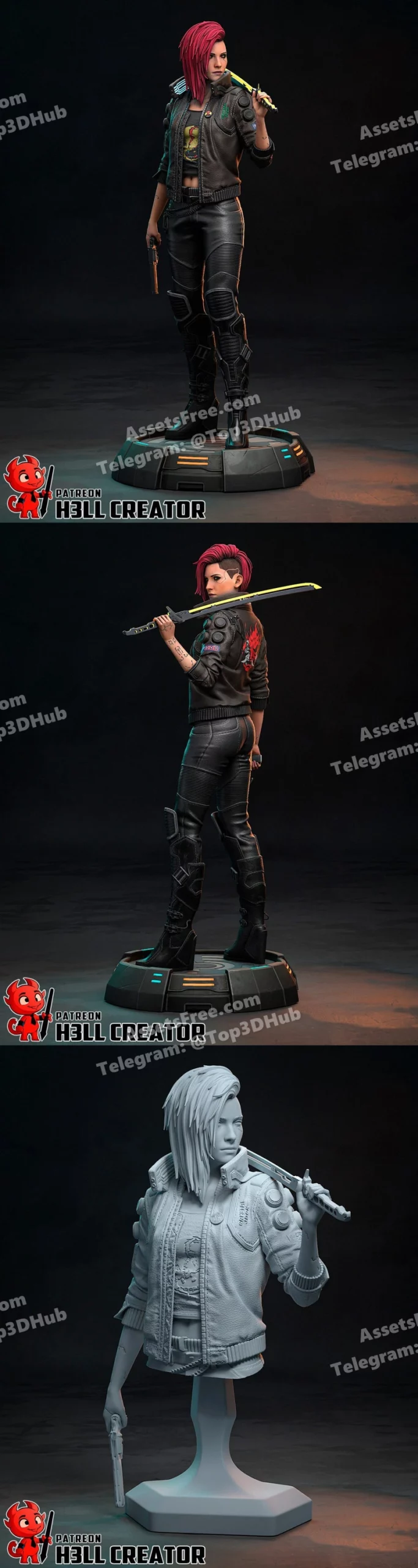 H3ll creator metal gear big bosscyberpunk female v