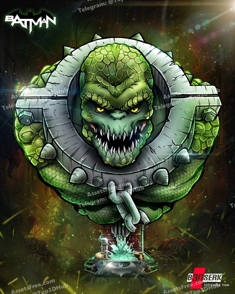 B3dserk killer croc portrait bust