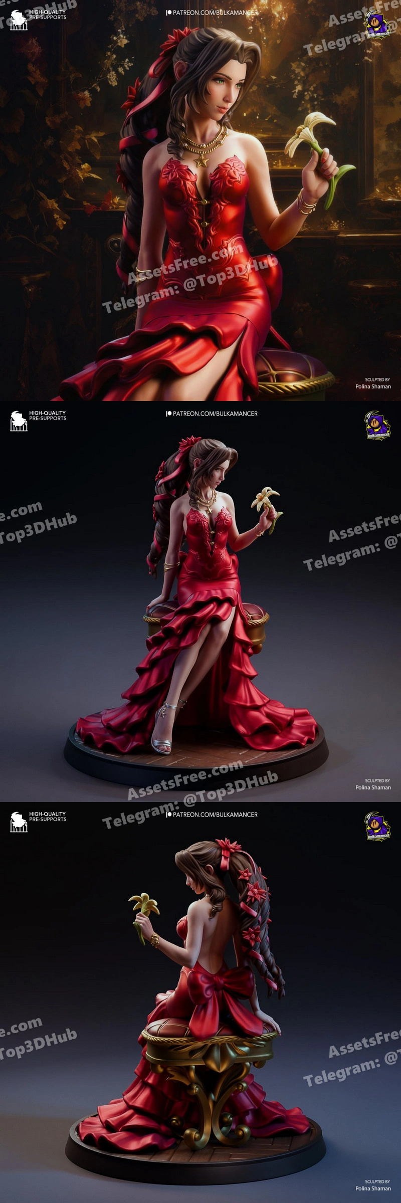 Bulkamancer sculpts aerith gainsborough final fantasy vii remake