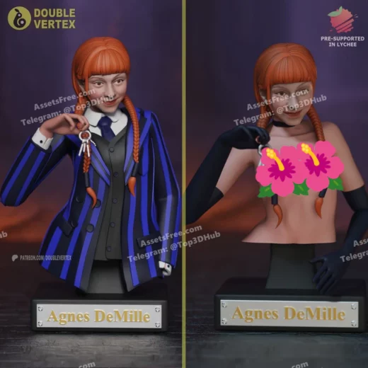 Double vertex agnes demille evie templeton wednesday bust figure