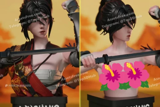 Double vertex bai wuchang wuchang fallen feathers bust figure