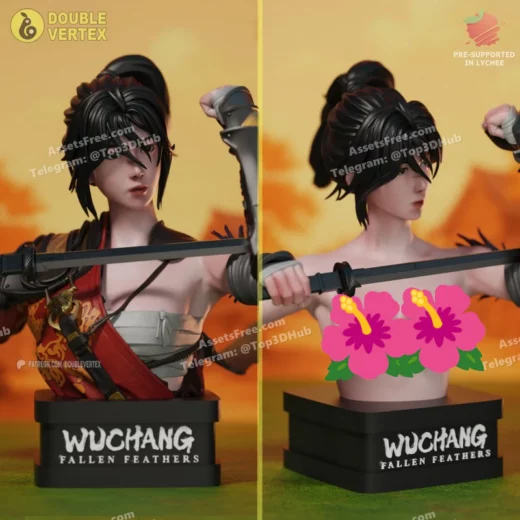 Double vertex bai wuchang wuchang fallen feathers bust figure
