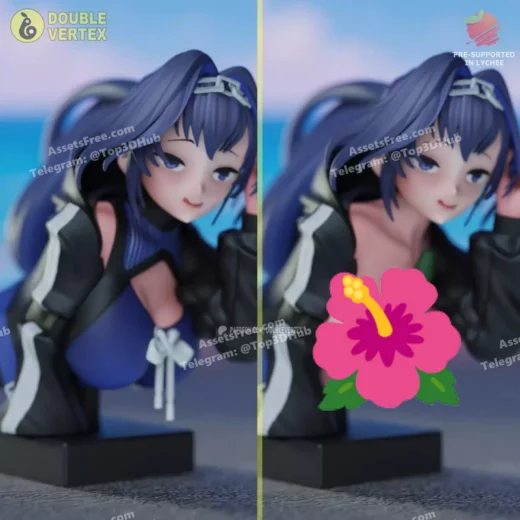 Double vertex ouro kronii summer outfit hololive en bust vtuber