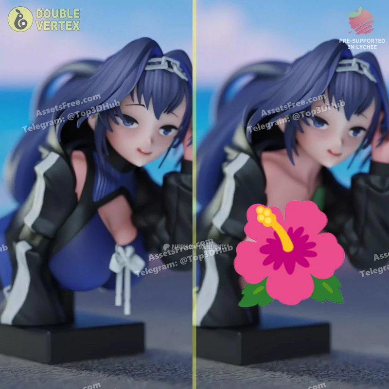 Double vertex ouro kronii summer outfit hololive en bust vtuber