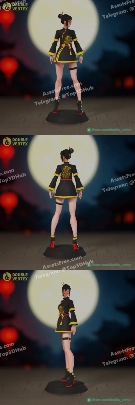 Double vertex qingzhu original character figure