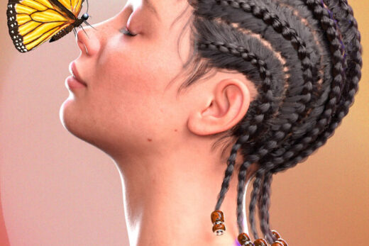 Final round rowline cornrow hair for genesis 9 81 and 8 female